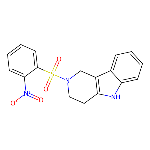 2-((2-nitrophenyl)sulfonyl)-2,3,4,5-tetrahydro-1H-pyrido[4,3-b]indole structure
