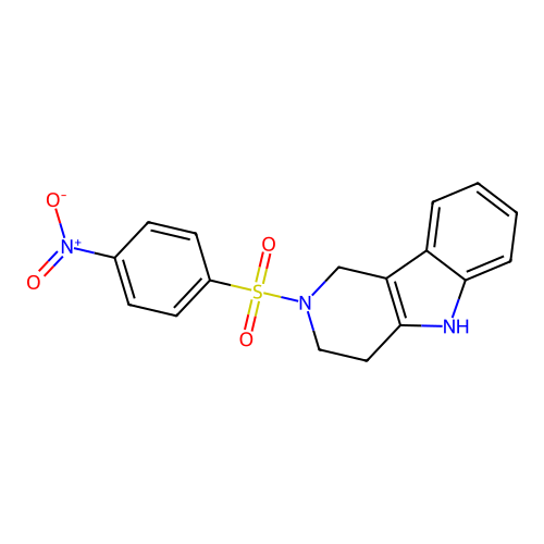 2-((4-nitrophenyl)sulfonyl)-2,3,4,5-tetrahydro-1H-pyrido[4,3-b]indole structure