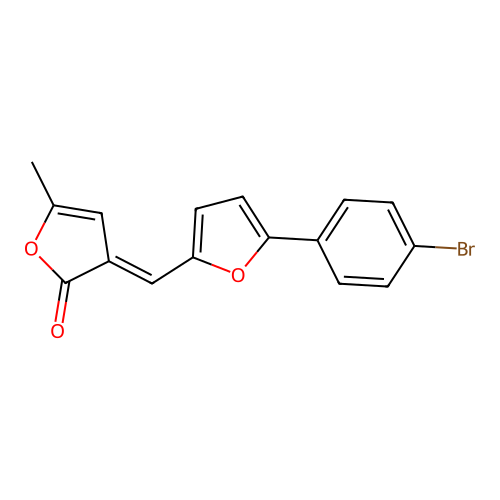 (3E)-3-{[5-(4-bromophenyl)furan-2-yl]methylidene}-5-methylfuran-2(3H)-one structure