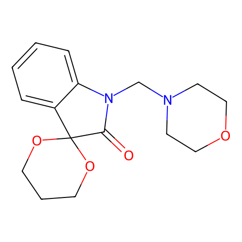 1'-(morpholin-4-ylmethyl)spiro[1,3-dioxane-2,3'-indol]-2'(1'H)-one structure