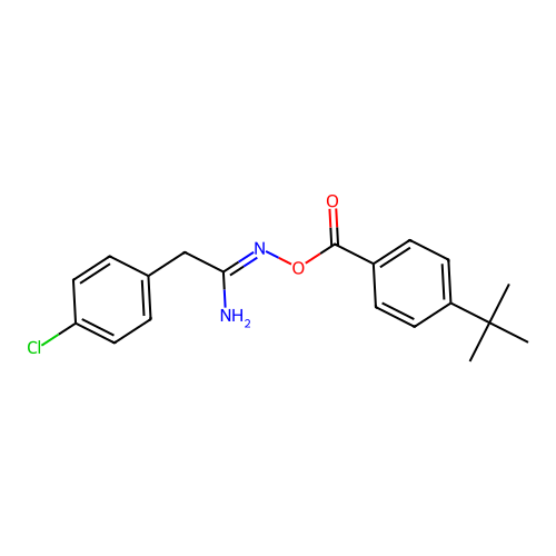 (1Z)-N'-{[(4-tert-butylphenyl)carbonyl]oxy}-2-(4-chlorophenyl)ethanimidamide structure