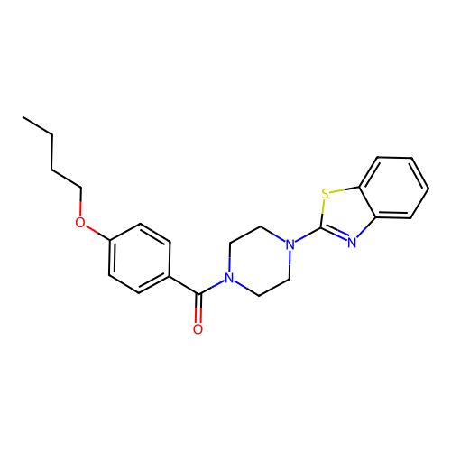 (4-(Benzo[d]thiazol-2-yl)piperazin-1-yl)(4-butoxyphenyl)methanone structure