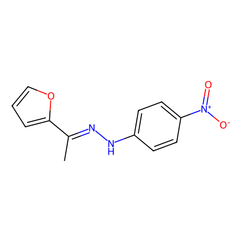 Ethanone, 1-(2-furyl)-, 4-nitrophenylhydrazone structure