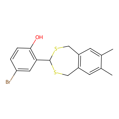 4-Bromo-2-(7,8-dimethyl-1,5-dihydro-2,4-benzodithiepin-3-yl)phenol structure