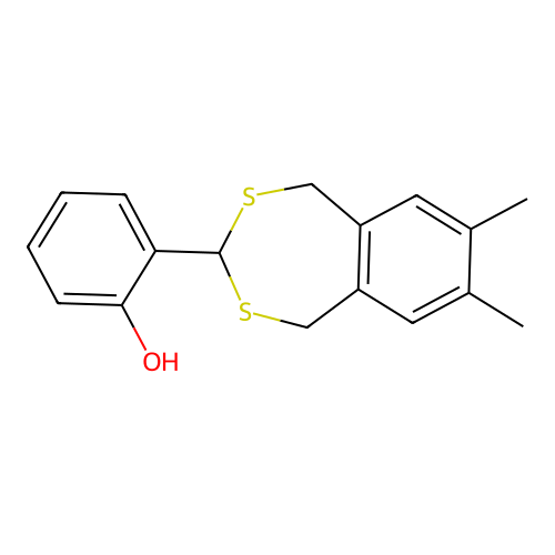 2-(7,8-Dimethyl-1,5-dihydro-2,4-benzodithiepin-3-yl)phenol structure