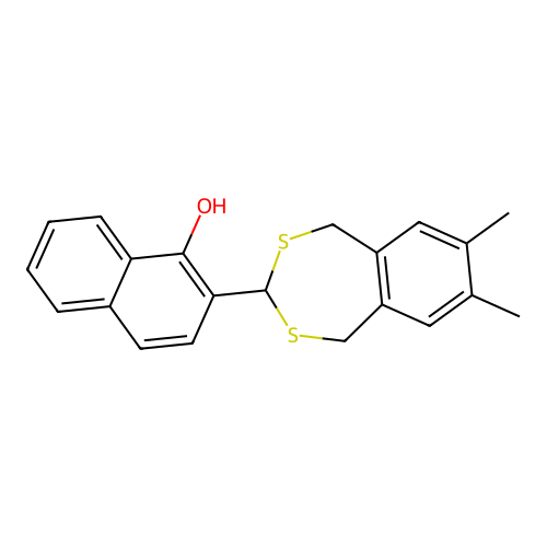 2-(7,8-Dimethyl-1,5-dihydro-2,4-benzodithiepin-3-yl)naphthalen-1-ol structure