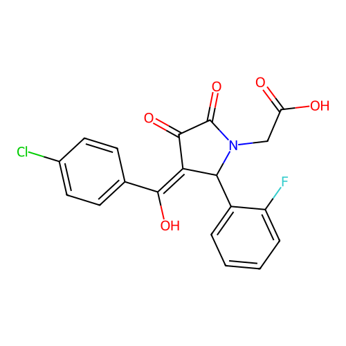 [3-(4-chlorobenzoyl)-2-(2-fluorophenyl)-4-hydroxy-5-oxo-2,5-dihydro-1H-pyrrol-1-yl]acetic acid structure