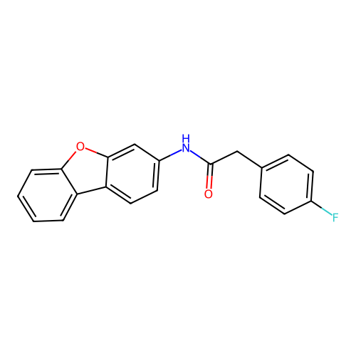 N-(dibenzo[b,d]furan-3-yl)-2-(4-fluorophenyl)acetamide structure