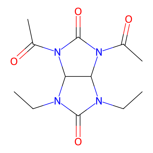 1,3-diacetyl-4,6-diethyltetrahydroimidazo[4,5-d]imidazole-2,5(1H,3H)-dione structure