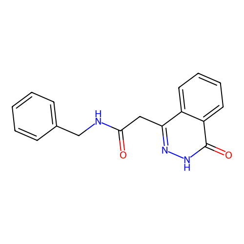 N-benzyl-2-(4-oxo-3,4-dihydrophthalazin-1-yl)acetamide structure