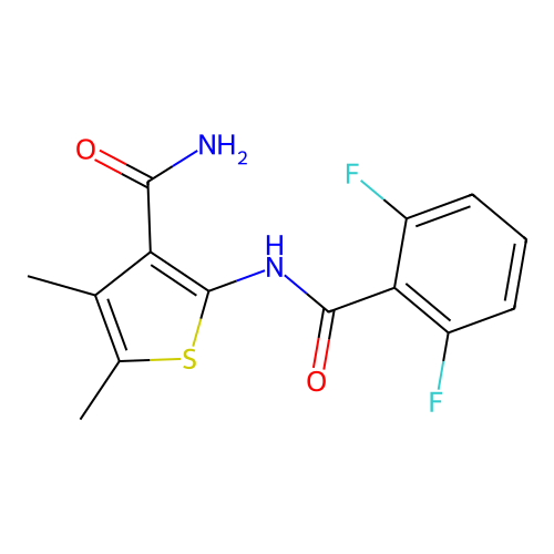 2-{[(2,6-Difluorophenyl)carbonyl]amino}-4,5-dimethylthiophene-3-carboxamide structure
