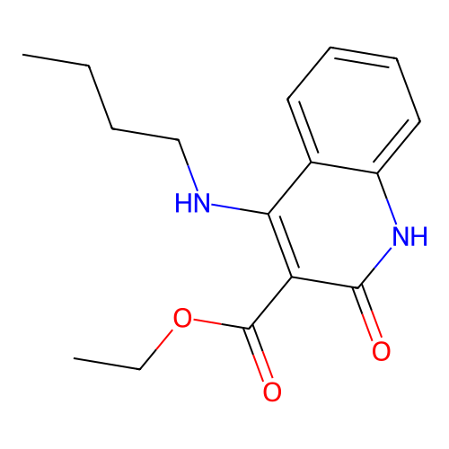 Ethyl 4-(butylamino)-2-oxo-1,2-dihydroquinoline-3-carboxylate structure