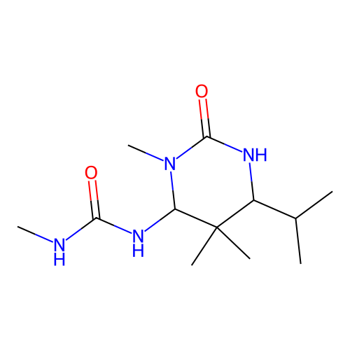 1-(6-Isopropyl-3,5,5-trimethyl-2-oxohexahydropyrimidin-4-yl)-3-methylurea structure