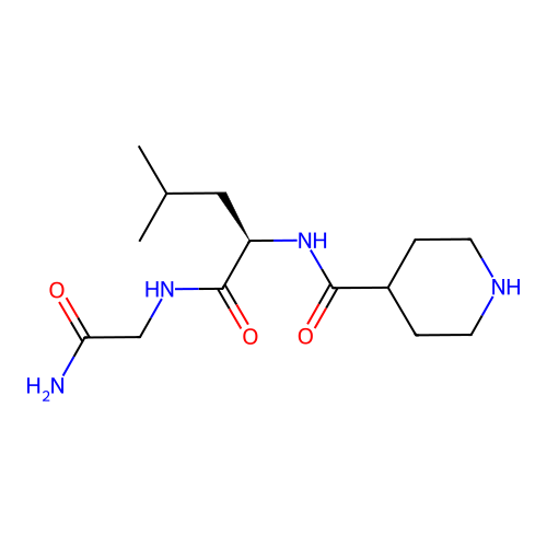 N-[1-(carbamoylmethylcarbamoyl)-3-methyl-butyl]piperidine-4-carboxamide structure