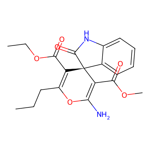 (S)-5'-ethyl 3'-methyl 2'-amino-2-oxo-6'-propylspiro[indoline-3,4'-pyran]-3',5'-dicarboxylate structure