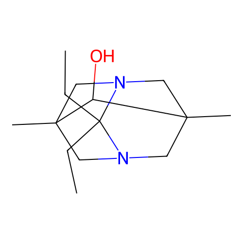 (1r,5R,7S)-2,2-diethyl-5,7-dimethyl-1,3-diazaadamantan-6-ol structure