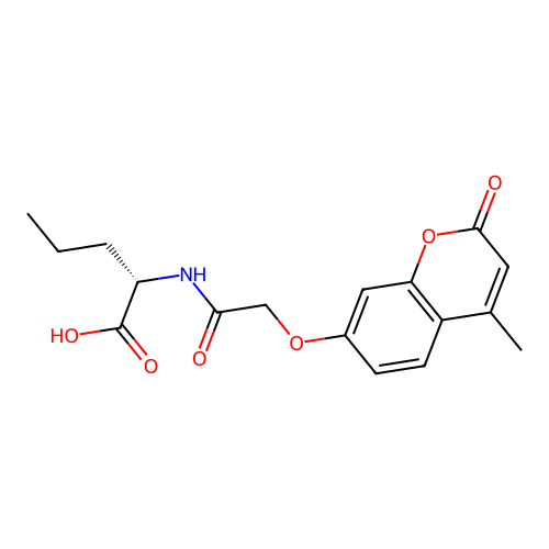 (S)-2-(2-((4-methyl-2-oxo-2H-chromen-7-yl)oxy)acetamido)pentanoic acid structure