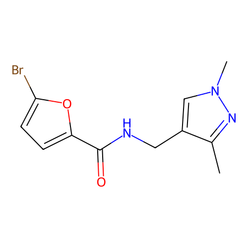 N-[(1,3-dimethylpyrazol-4-yl)methyl](5-bromo(2-furyl))carboxamide structure