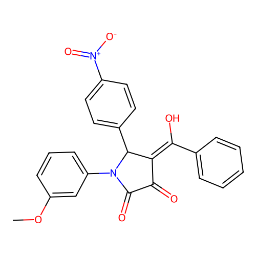 4-benzoyl-3-hydroxy-1-(3-methoxyphenyl)-5-(4-nitrophenyl)-1H-pyrrol-2(5H)-one structure
