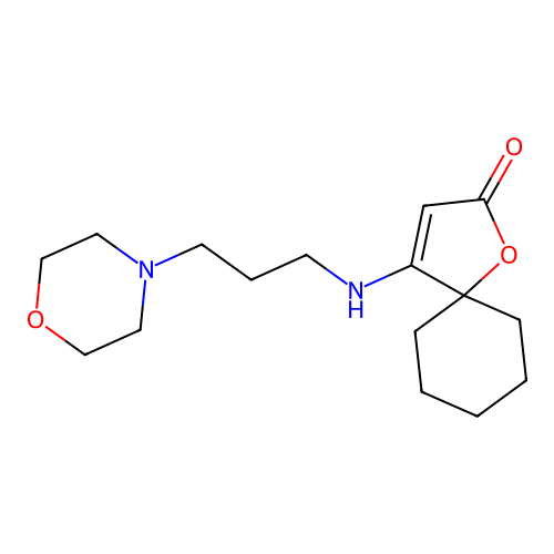 4-{[3-(Morpholin-4-yl)propyl]amino}-1-oxaspiro[4.5]dec-3-en-2-one structure