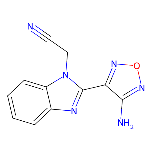 2-[2-(4-Amino-1,2,5-oxadiazol-3-yl)benzimidazolyl]ethanenitrile structure