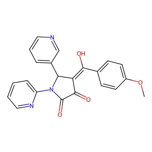3-hydroxy-4-(4-methoxybenzoyl)-1-(pyridin-2-yl)-5-(pyridin-3-yl)-1H-pyrrol-2(5H)-one structure