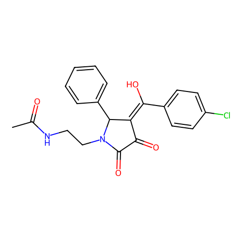 N-(2-(3-(4-chlorobenzoyl)-4-hydroxy-5-oxo-2-phenyl-2,5-dihydro-1H-pyrrol-1-yl)ethyl)acetamide structure