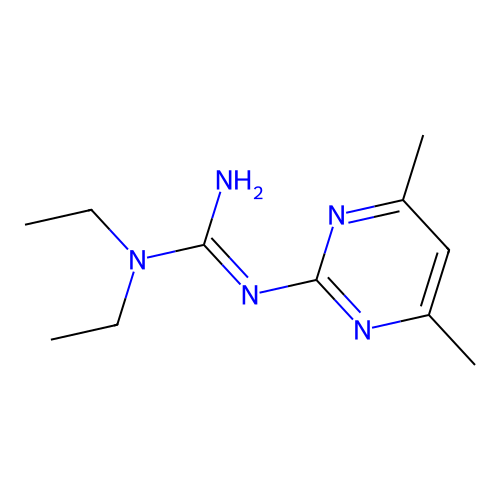 3-(4,6-Dimethylpyrimidin-2-yl)-1,1-diethylguanidine structure