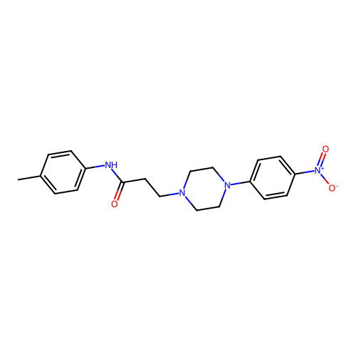 N-(4-methylphenyl)-3-[4-(4-nitrophenyl)piperazin-1-yl]propanamide structure