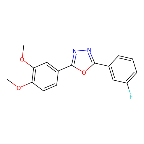 2-(3,4-Dimethoxyphenyl)-5-(3-fluorophenyl)-1,3,4-oxadiazole structure