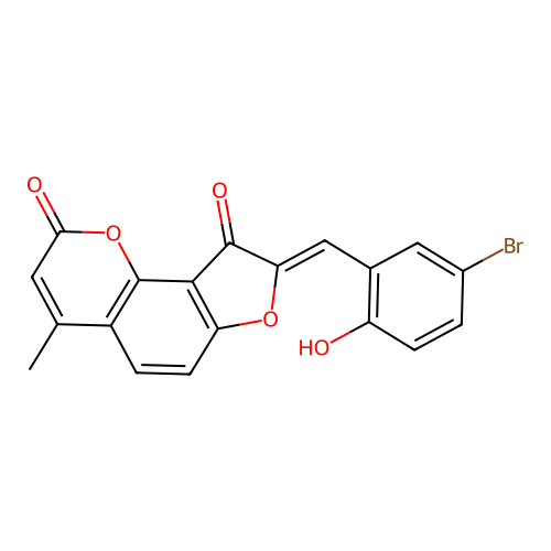 (8Z)-8-(5-bromo-2-hydroxybenzylidene)-4-methyl-2H-furo[2,3-h]chromene-2,9(8H)-dione structure