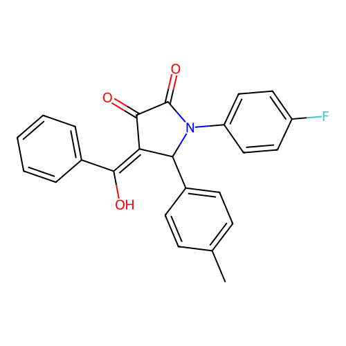 4-benzoyl-1-(4-fluorophenyl)-3-hydroxy-5-(p-tolyl)-1H-pyrrol-2(5H)-one structure