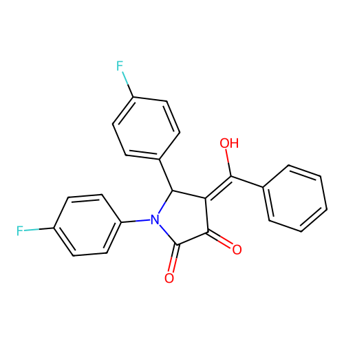 4-benzoyl-1,5-bis(4-fluorophenyl)-3-hydroxy-1,5-dihydro-2H-pyrrol-2-one structure