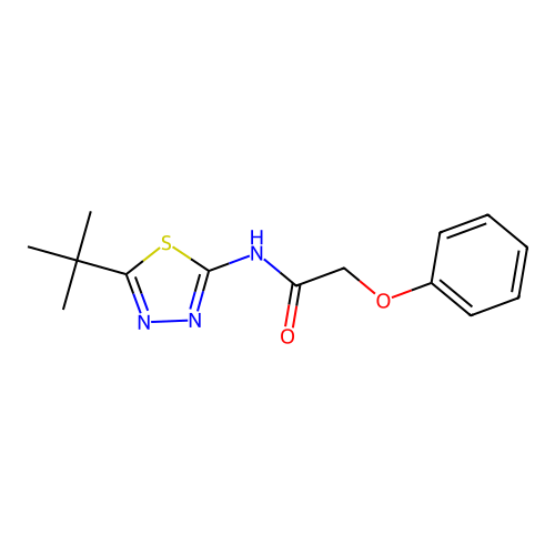 N-(5-tert-butyl-1,3,4-thiadiazol-2-yl)-2-phenoxyacetamide structure