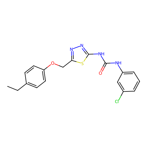 1-(3-Chlorophenyl)-3-{5-[(4-ethylphenoxy)methyl]-1,3,4-thiadiazol-2-yl}urea structure
