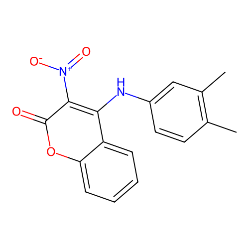 4-[(3,4-dimethylphenyl)amino]-3-nitro-2H-chromen-2-one structure