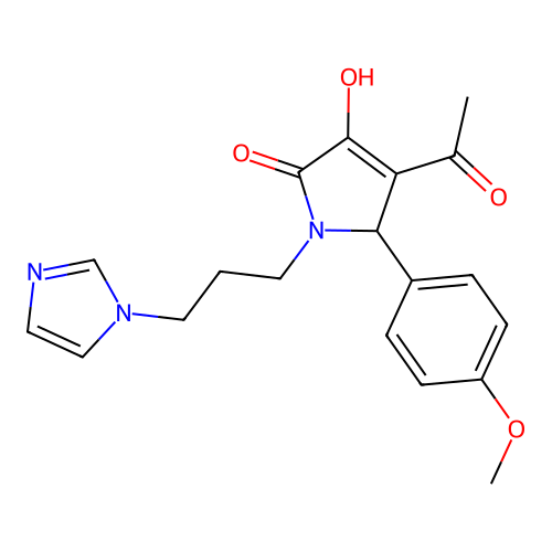 3-acetyl-4-hydroxy-1-(3-imidazol-1-ylpropyl)-2-(4-methoxyphenyl)-2H-pyrrol-5-one structure