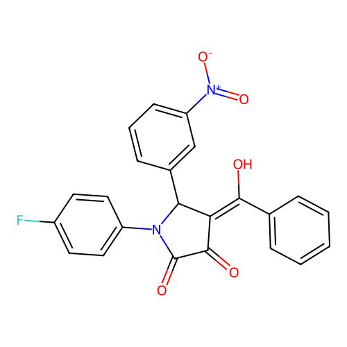 4-benzoyl-1-(4-fluorophenyl)-3-hydroxy-5-(3-nitrophenyl)-1H-pyrrol-2(5H)-one structure