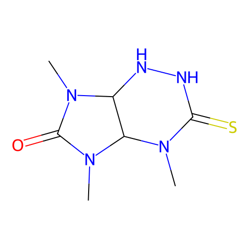 4,5,7-Trimethyl-3-thioxooctahydro-6H-imidazo[4,5-E][1,2,4]triazin-6-one structure