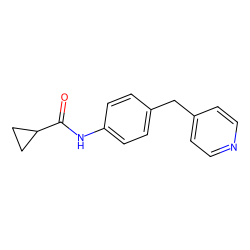 N-[4-(pyridin-4-ylmethyl)phenyl]cyclopropanecarboxamide structure