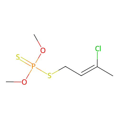 Phosphorodithioic acid, S-(3-chloro-2-butenyl) O,O-dimethyl ester structure