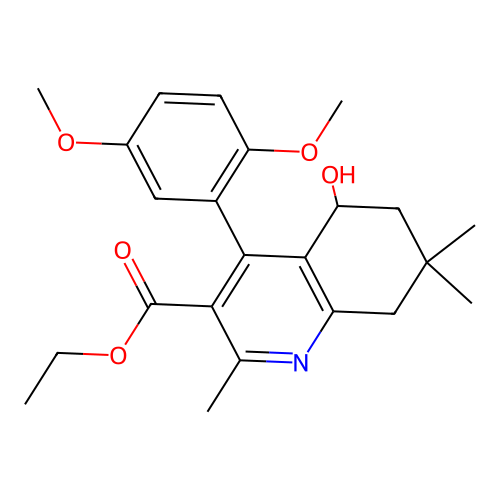 ethyl 4-(2,5-dimethoxyphenyl)-5-hydroxy-2,7,7-trimethyl-5,6,7,8-tetrahydroquinoline-3-carboxylate structure