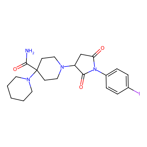 1'-[1-(4-Iodophenyl)-2,5-dioxopyrrolidin-3-yl]-1,4'-bipiperidine-4'-carboxamide structure