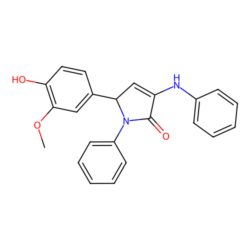 5-(4-Hydroxy-3-methoxy-phenyl)-1-phenyl-3-phenylamino-1,5-dihydro-pyrrol-2-one structure