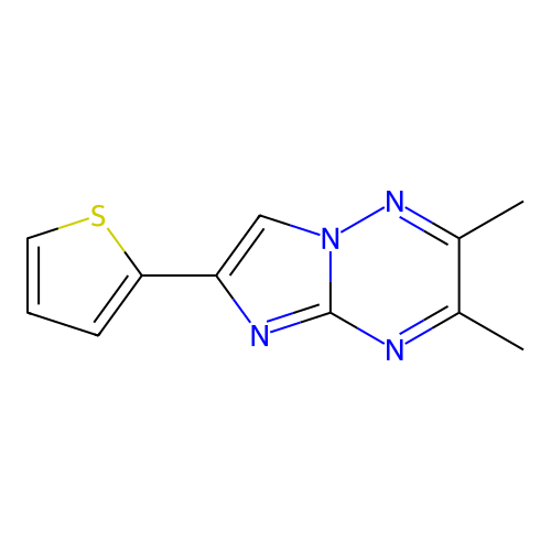 2,3-Dimethyl-6-thiophen-2-ylimidazo[1,2-b][1,2,4]triazine structure