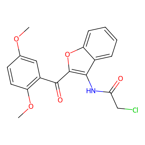 2-Chloro-N-[2-(2,5-dimethoxybenzoyl)-1-benzofuran-3-yl]acetamide structure