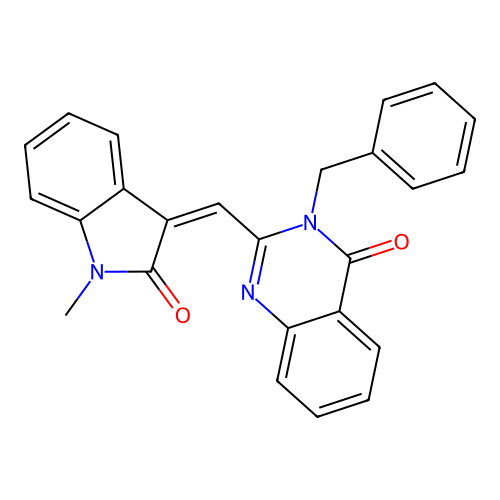 (Z)-3-benzyl-2-((1-methyl-2-oxoindolin-3-ylidene)methyl)quinazolin-4(3H)-one structure