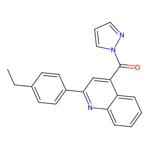 [2-(4-ethylphenyl)quinolin-4-yl](1H-pyrazol-1-yl)methanone structure