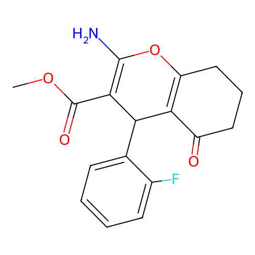 methyl 2-amino-4-(2-fluorophenyl)-5-oxo-5,6,7,8-tetrahydro-4H-chromene-3-carboxylate structure
