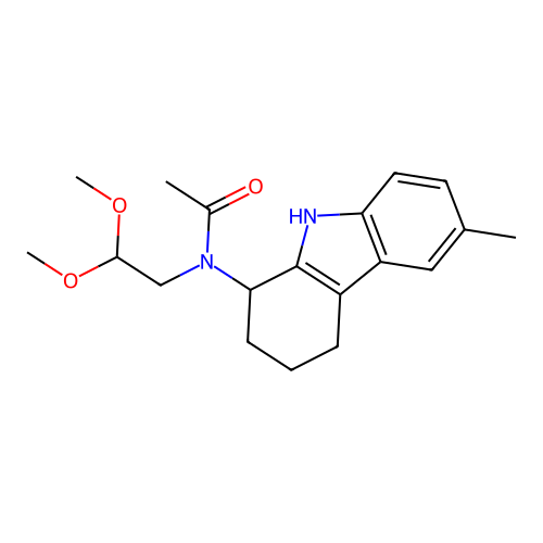 N-(2,2-dimethoxyethyl)-N-(6-methyl-2,3,4,9-tetrahydro-1H-carbazol-1-yl)acetamide structure